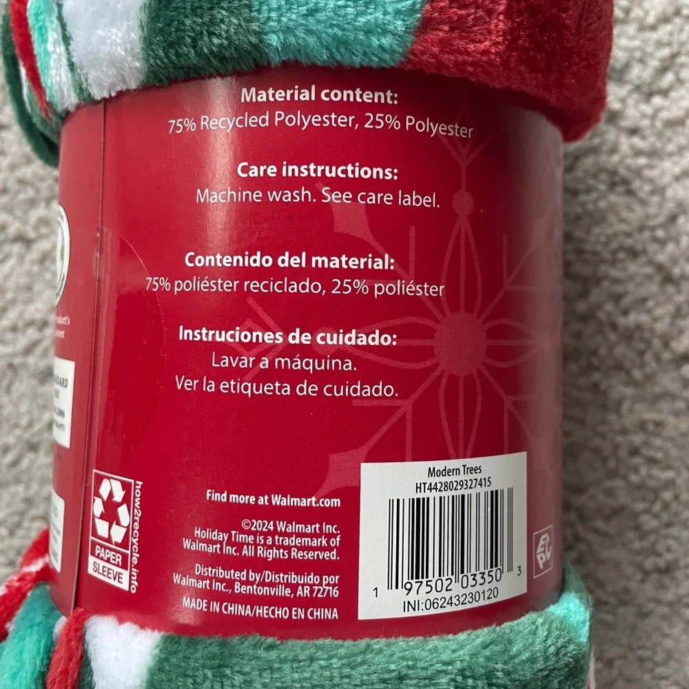Holiday Time Plush Throw Fuzzy Blanket 50x60